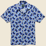 Gio Ponti Linen Camp Shirt - Blues - Gitman Vintage - STAG Provisions - Tops - S/S Woven - Other Pattern