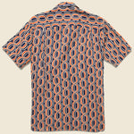 Gio Ponti Linen Camp Shirt - Orange/Navy - Gitman Vintage - STAG Provisions - Tops - S/S Woven - Other Pattern