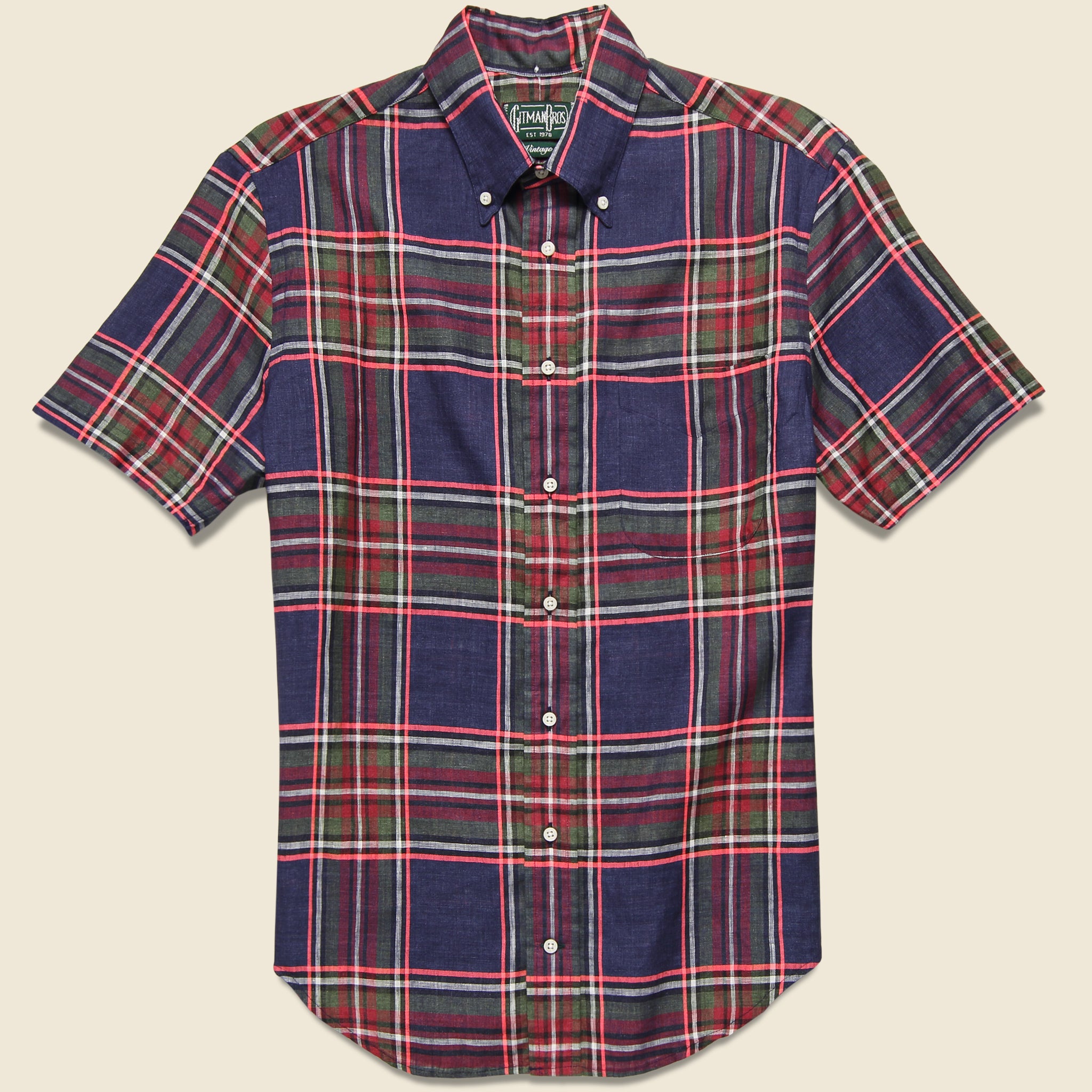 Archive Madras Oxford Shirt - Navy - Gitman Vintage - STAG Provisions - Tops - S/S Woven - Plaid