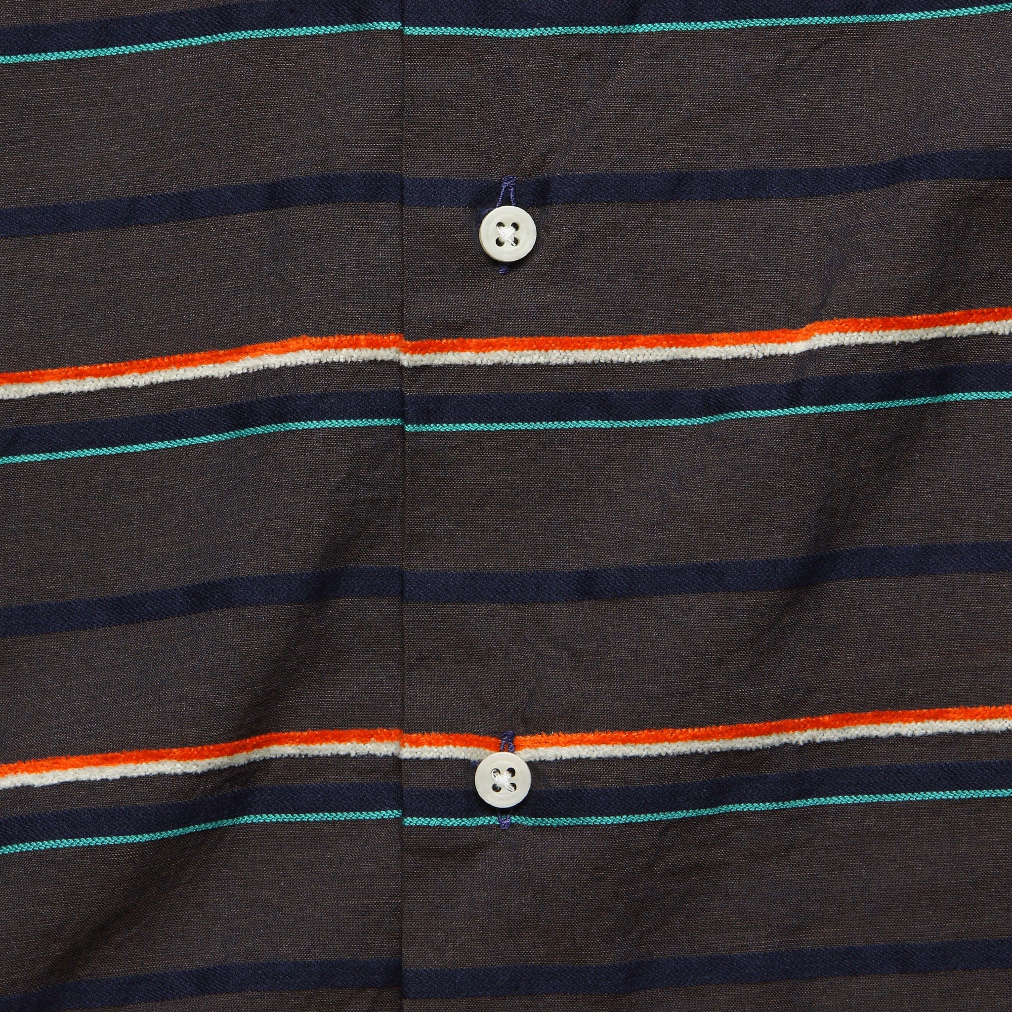 Terry-Cloth Border Barre Camp Shirt - Brown - Gitman Vintage - STAG Provisions - Tops - S/S Woven - Stripe
