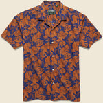 Floral Voile Camp Shirt - Navy Rust - Gitman Vintage - STAG Provisions - Tops - S/S Woven - Floral