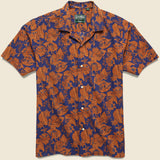 Floral Voile Camp Shirt - Navy Rust - Gitman Vintage - STAG Provisions - Tops - S/S Woven - Floral