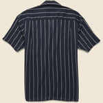 Metalic Stripe Camp Shirt - Navy - Gitman Vintage - STAG Provisions - Tops - S/S Woven - Stripe