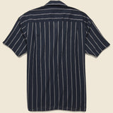 Metalic Stripe Camp Shirt - Navy - Gitman Vintage - STAG Provisions - Tops - S/S Woven - Stripe