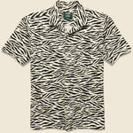 Camp Collar Zebra Print Shirt - Black/White - Gitman Vintage - STAG Provisions - Tops - S/S Woven - Other Pattern