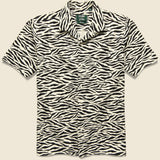 Camp Collar Zebra Print Shirt - Black/White - Gitman Vintage - STAG Provisions - Tops - S/S Woven - Other Pattern