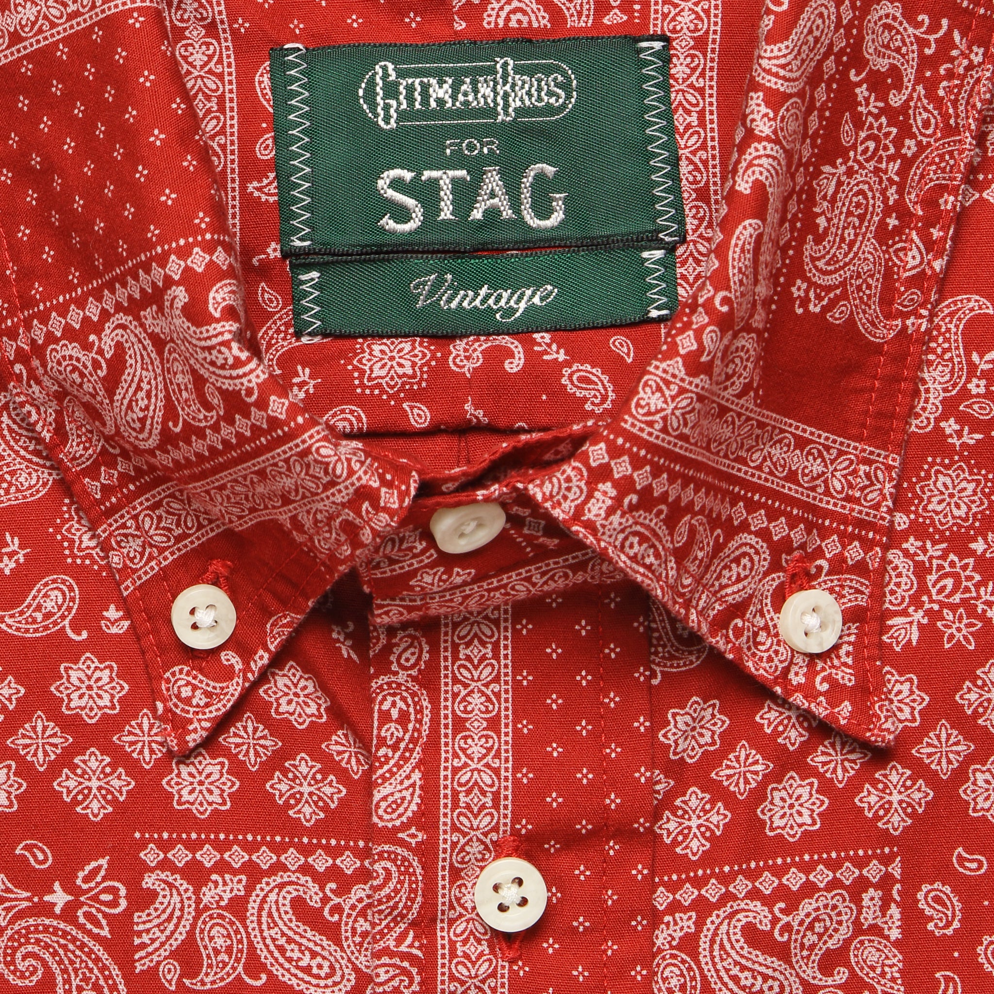 Bandana Print Shirt - Red - Gitman Vintage - STAG Provisions - Tops - S/S Woven - Other Pattern