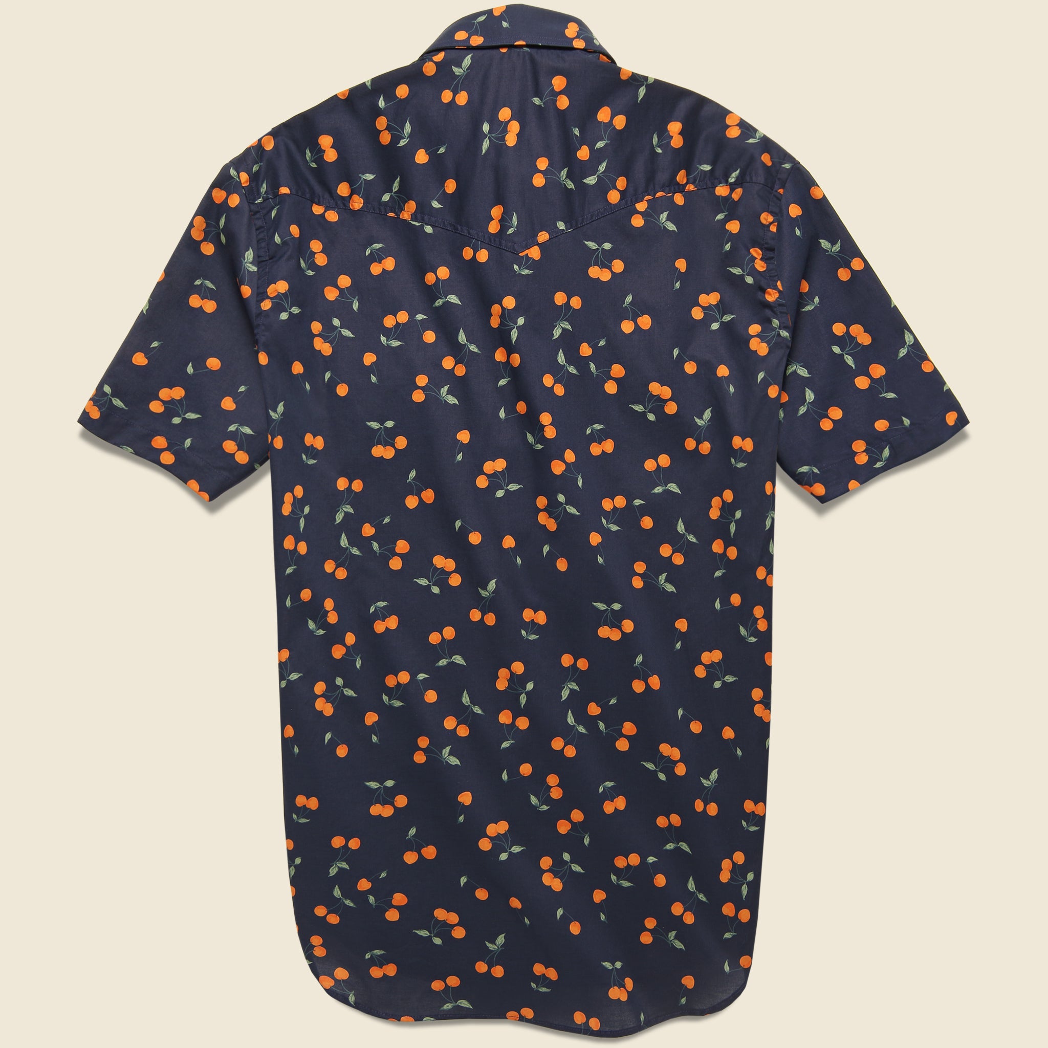 Cherry Print Shirt - Navy - Gitman Vintage - STAG Provisions - Tops - S/S Woven - Other Pattern