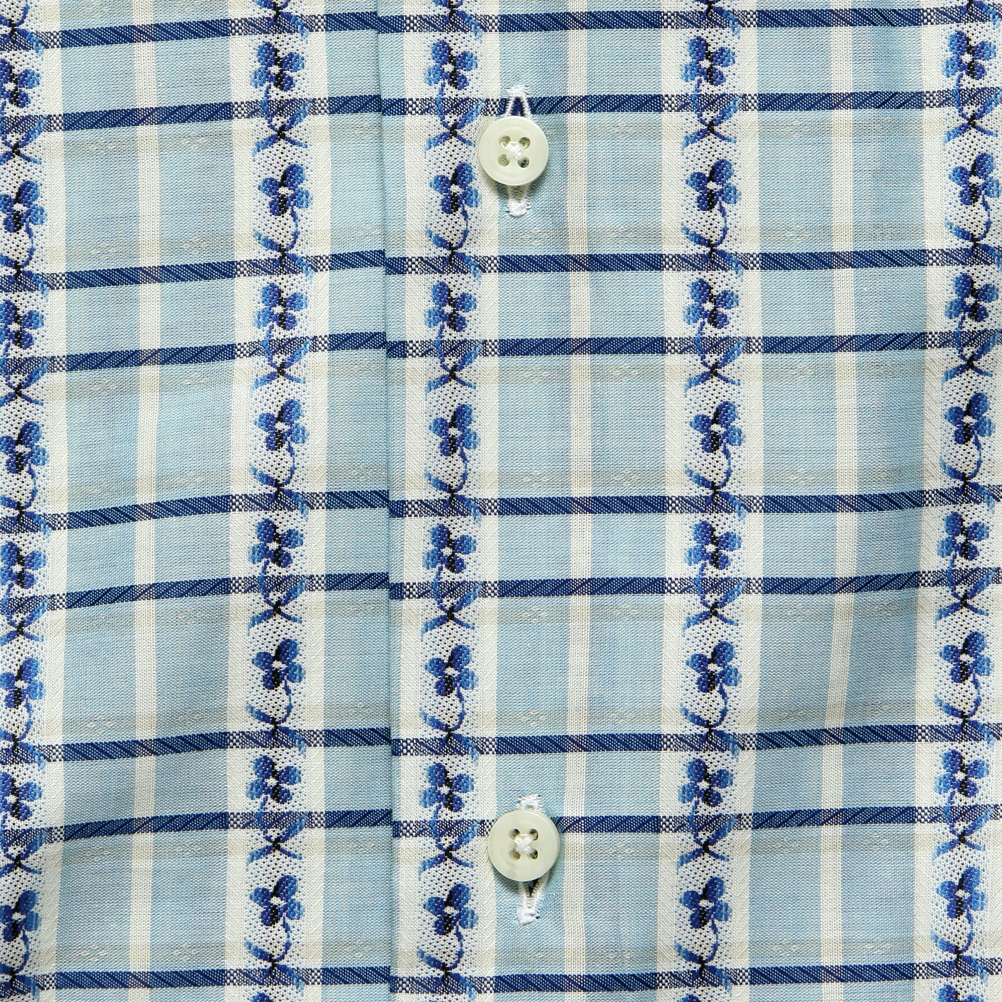 Archive Summer Jacquard Camp Shirt - Blue - Gitman Vintage - STAG Provisions - Tops - S/S Woven - Plaid