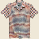 Eco Open Weave Camp Shirt - Red/Navy - Gitman Vintage - STAG Provisions - Tops - S/S Woven - Plaid