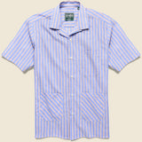 Cabana Stripe Guayabera Shirt - Blue/Pink - Gitman Vintage - STAG Provisions - Tops - S/S Woven - Stripe