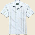 Tencel/Linen Woven Stripe Shirt - Blue/Brown - Gitman Vintage - STAG Provisions - Tops - S/S Woven - Stripe