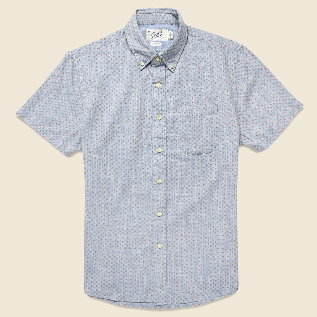 Ahab Open Dot Print Shirt - Blue - Grayers - STAG Provisions - Tops - S/S Woven - Other Pattern