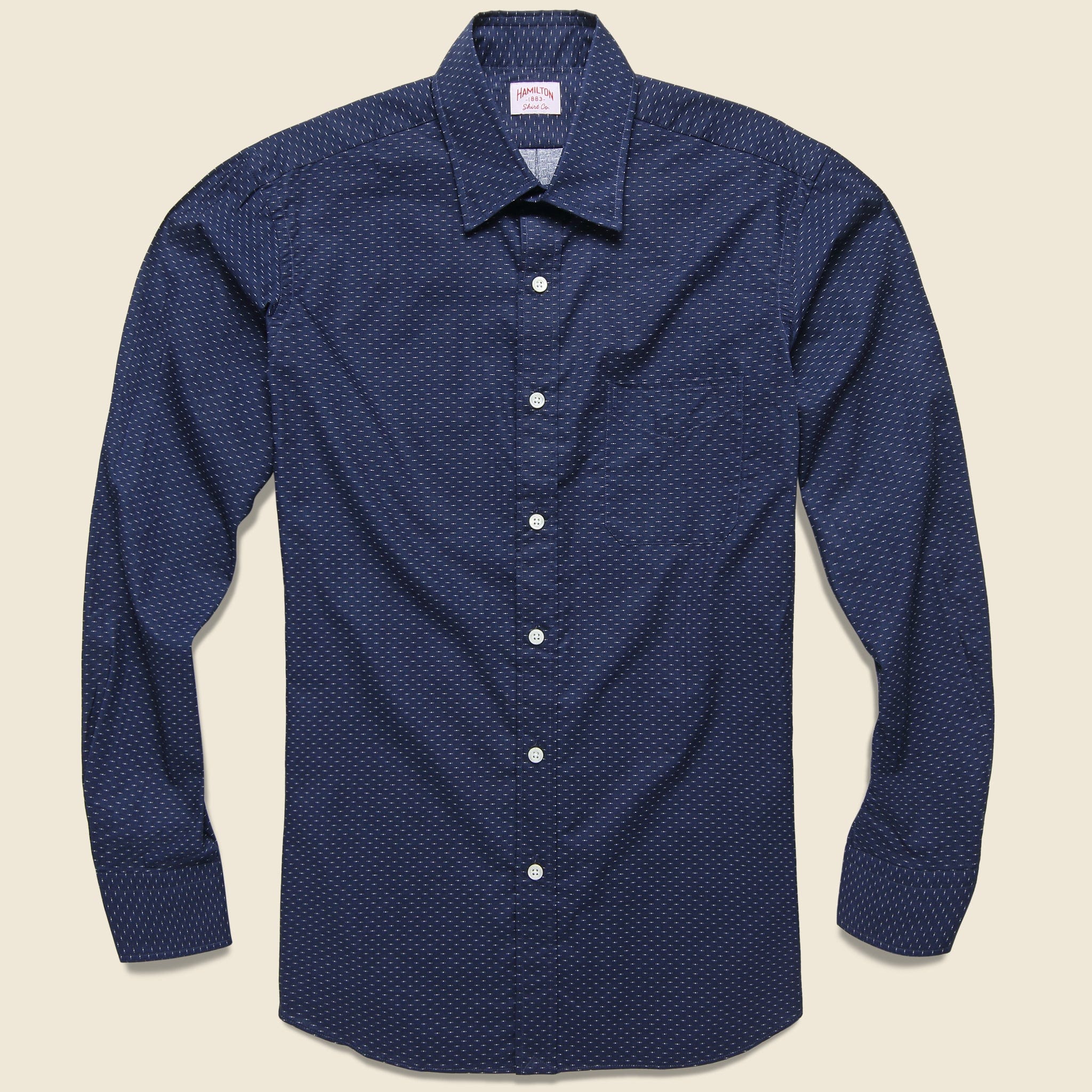 Spread Dot Shirt - Navy - Hamilton Shirt Co. - STAG Provisions - Tops - L/S Woven - Other Pattern