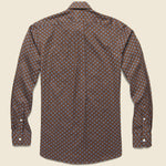 Fox Print Herringbone Shirt - Brown - Hamilton Shirt Co. - STAG Provisions - Tops - L/S Woven - Other Pattern