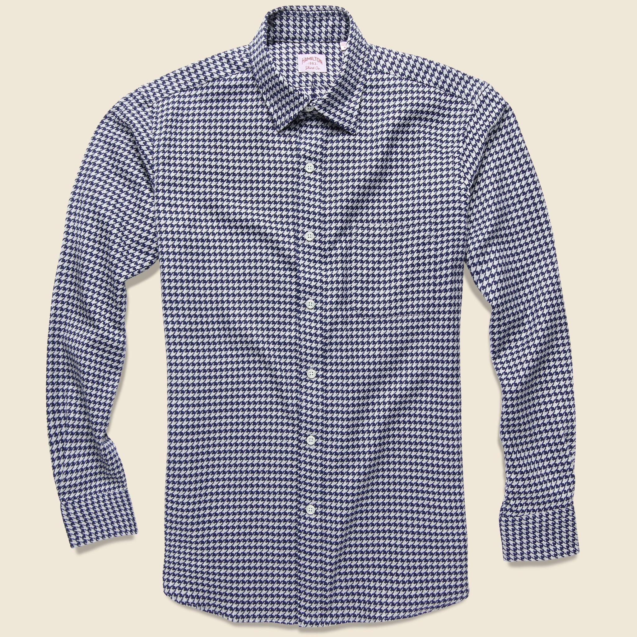Houndstooth Shirt - Grey/Navy - Hamilton Shirt Co. - STAG Provisions - Tops - L/S Woven - Other Pattern