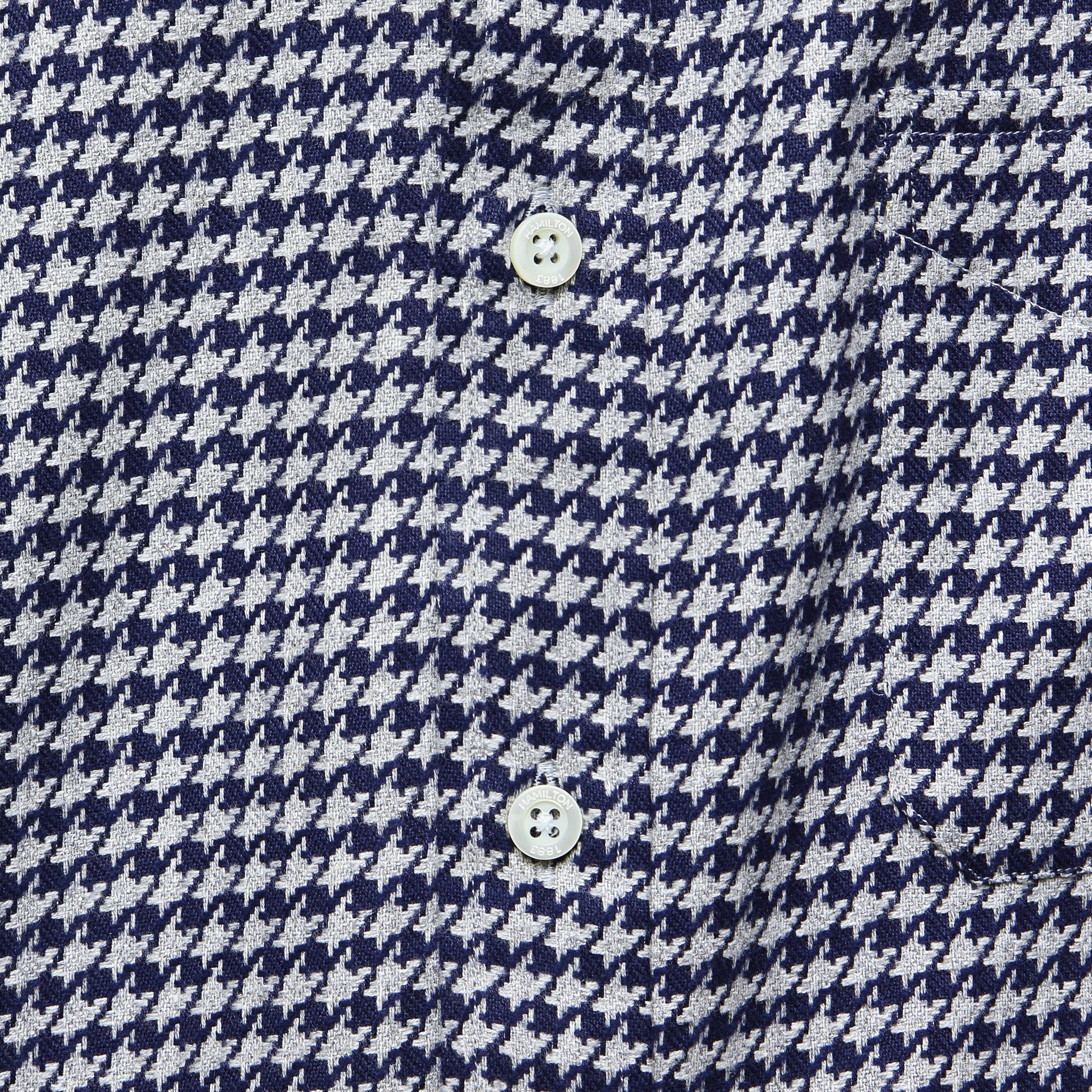 Houndstooth Shirt - Grey/Navy - Hamilton Shirt Co. - STAG Provisions - Tops - L/S Woven - Other Pattern