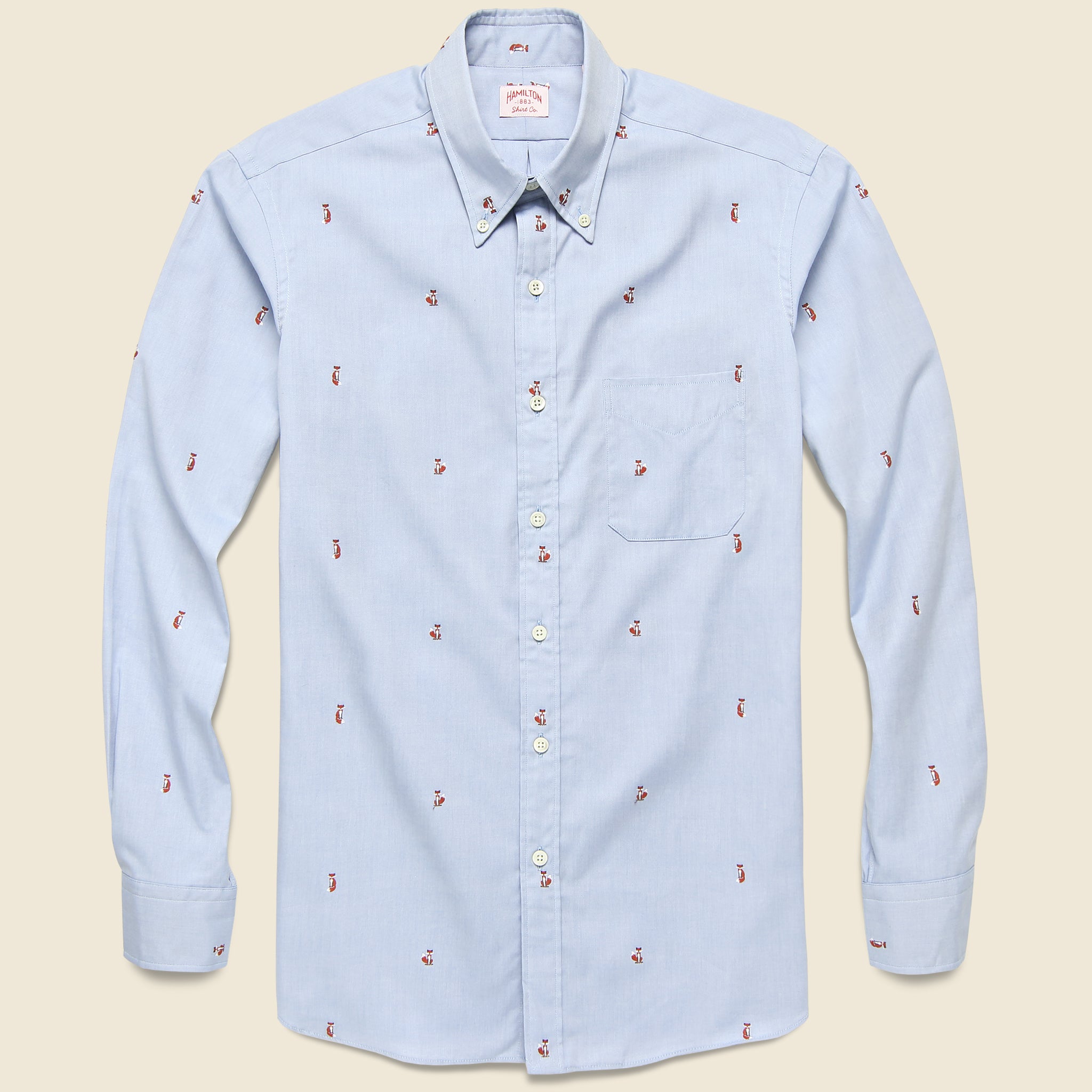 Fox Fil Coup‚àö¬© Oxford Shirt - Blue - Hamilton Shirt Co. - STAG Provisions - Tops - L/S Woven - Other Pattern