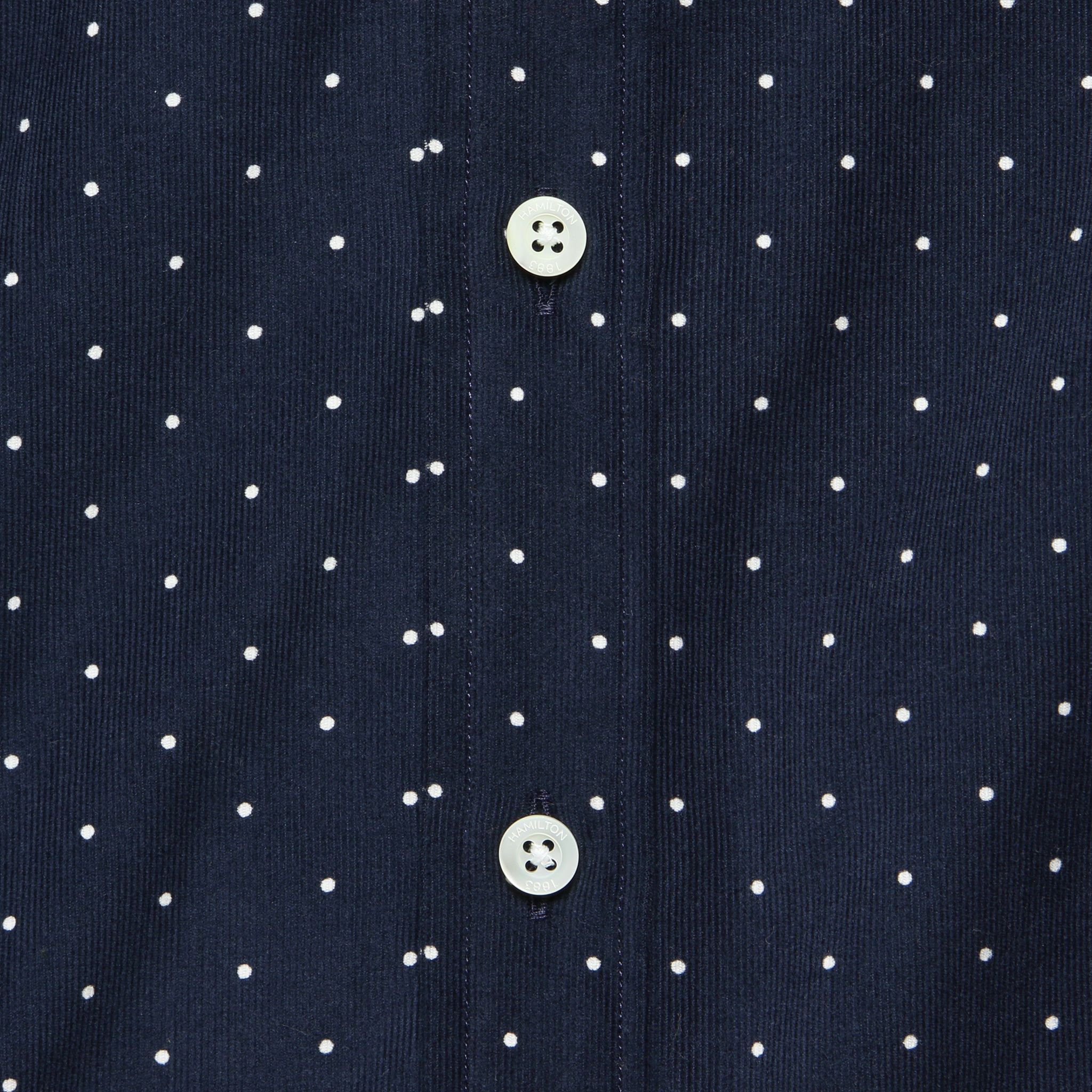 Dot Micro Courduroy Shirt - Navy/White - Hamilton Shirt Co. - STAG Provisions - Tops - L/S Woven - Corduroy
