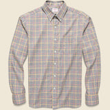Small Check Plaid Melange Shirt - Grey/Gold/Brick - Hamilton Shirt Co. - STAG Provisions - Tops - L/S Woven - Plaid