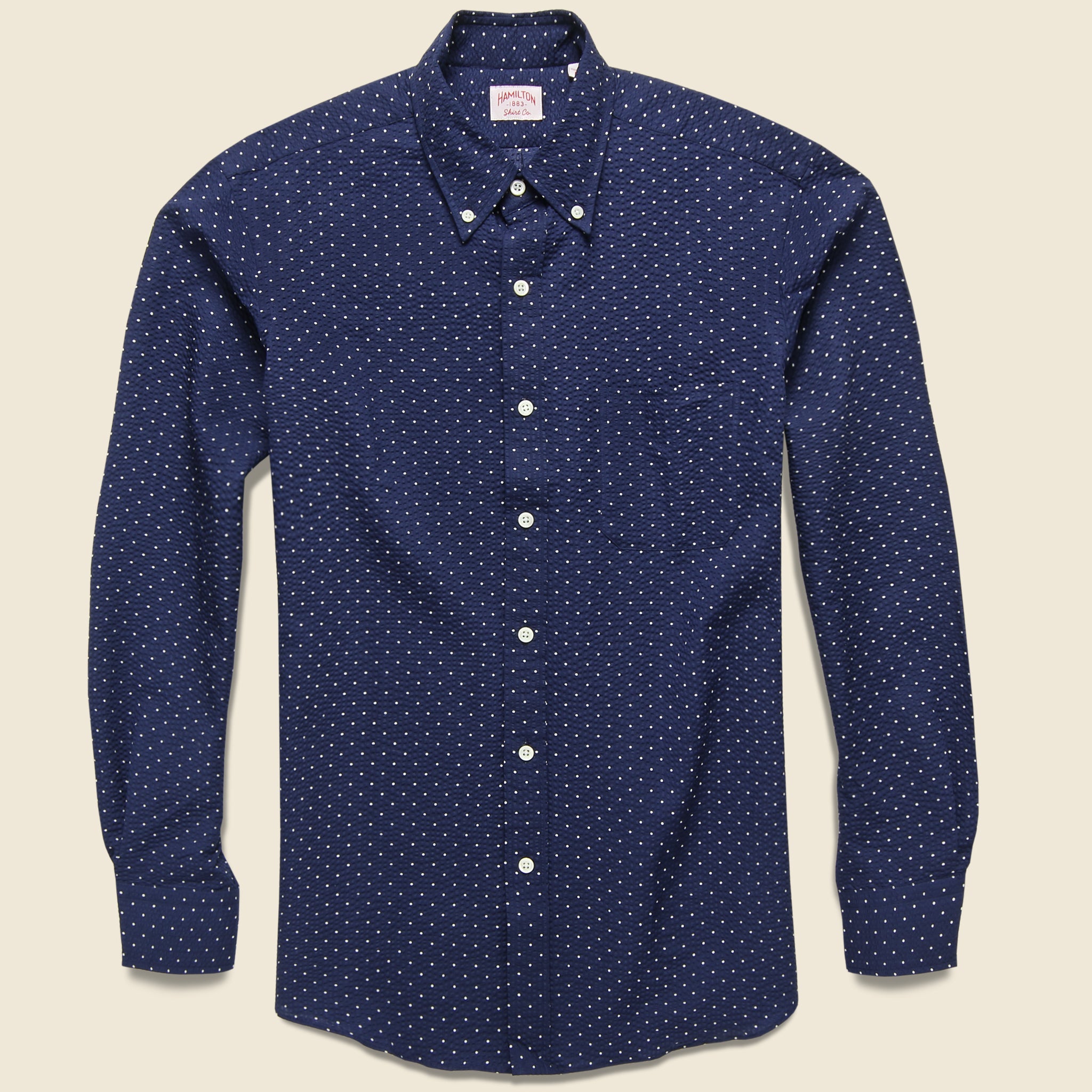 Hamilton - L/S Dot Print Seersucker Shirt, SS19 - Hamilton Shirt Co. - STAG Provisions - Tops - L/S Woven - Dot