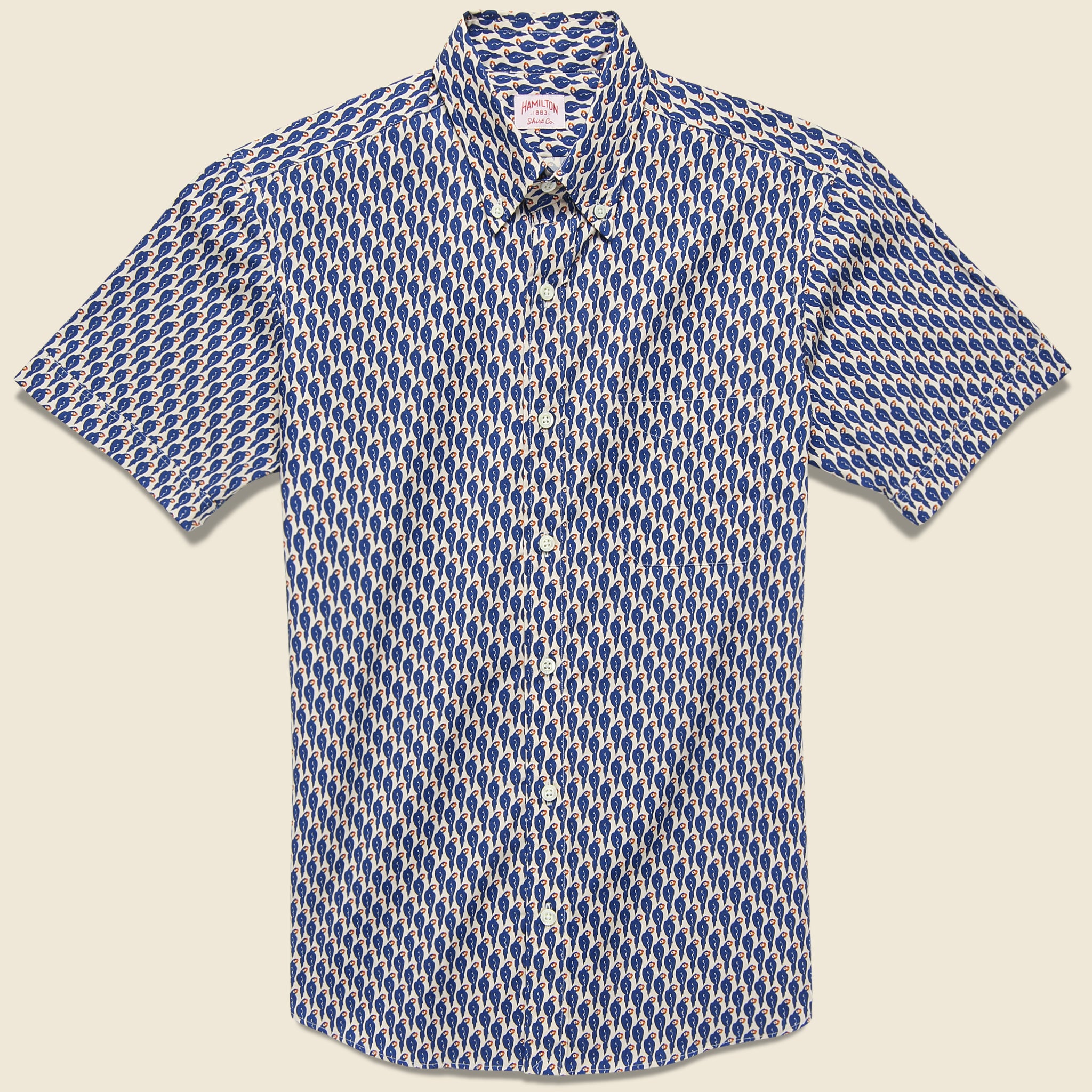 Hamilton - S/S Parrot Print Shirt, SS19 - Hamilton Shirt Co. - STAG Provisions - Tops - S/S Woven - Other Pattern