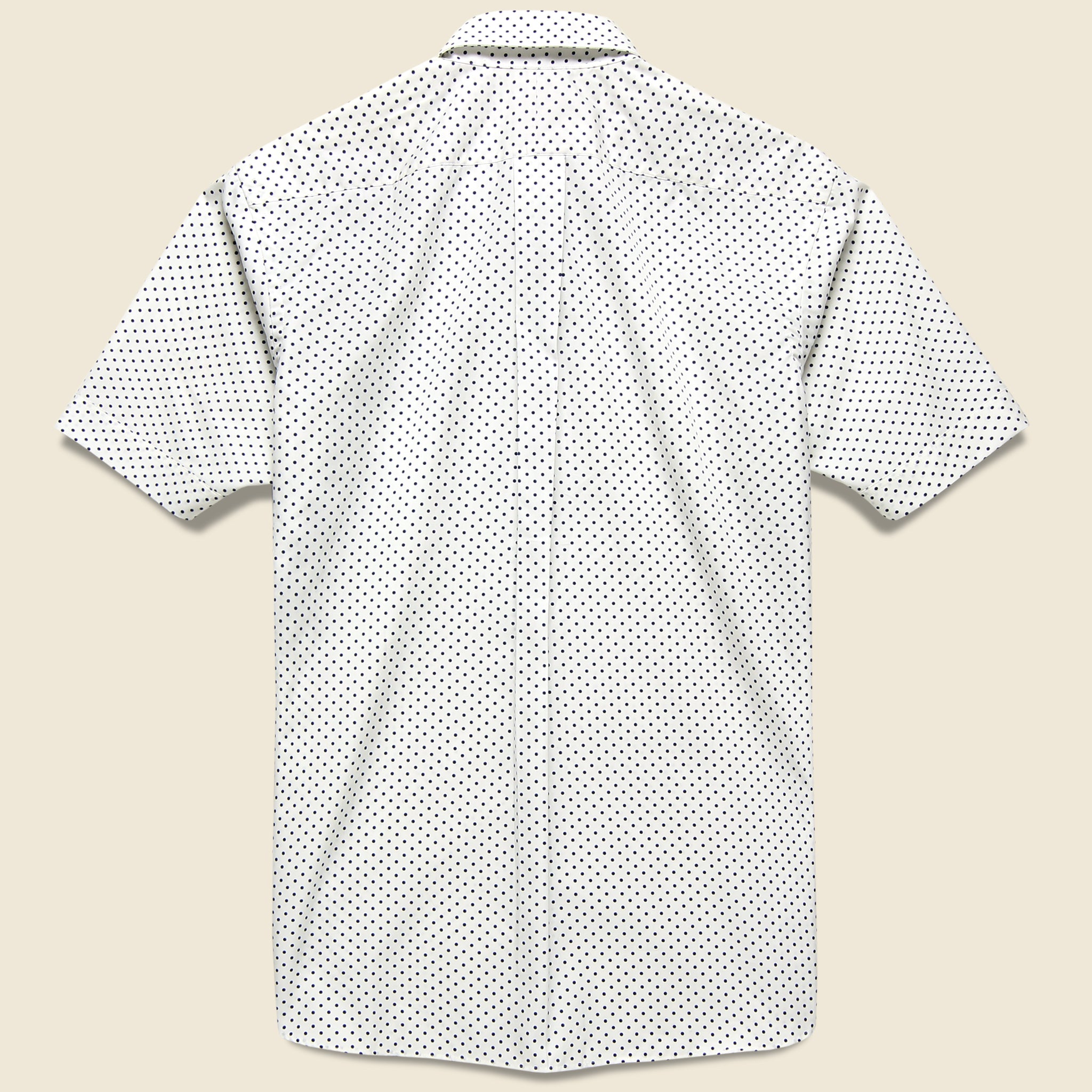 Poplin Dot Print Shirt - White/Navy - Hamilton Shirt Co. - STAG Provisions - Tops - S/S Woven - Dot