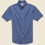 Poplin Paisley Print Shirt - Dusty Blue/Brown - Hamilton Shirt Co. - STAG Provisions - Tops - S/S Woven - Other Pattern