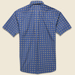 Poplin Paisley Print Shirt - Dusty Blue/Brown - Hamilton Shirt Co. - STAG Provisions - Tops - S/S Woven - Other Pattern