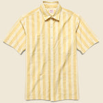 Textured Stripe Guayabera Shirt - Dusty Marigold/White - Hamilton Shirt Co. - STAG Provisions - Tops - S/S Woven - Stripe