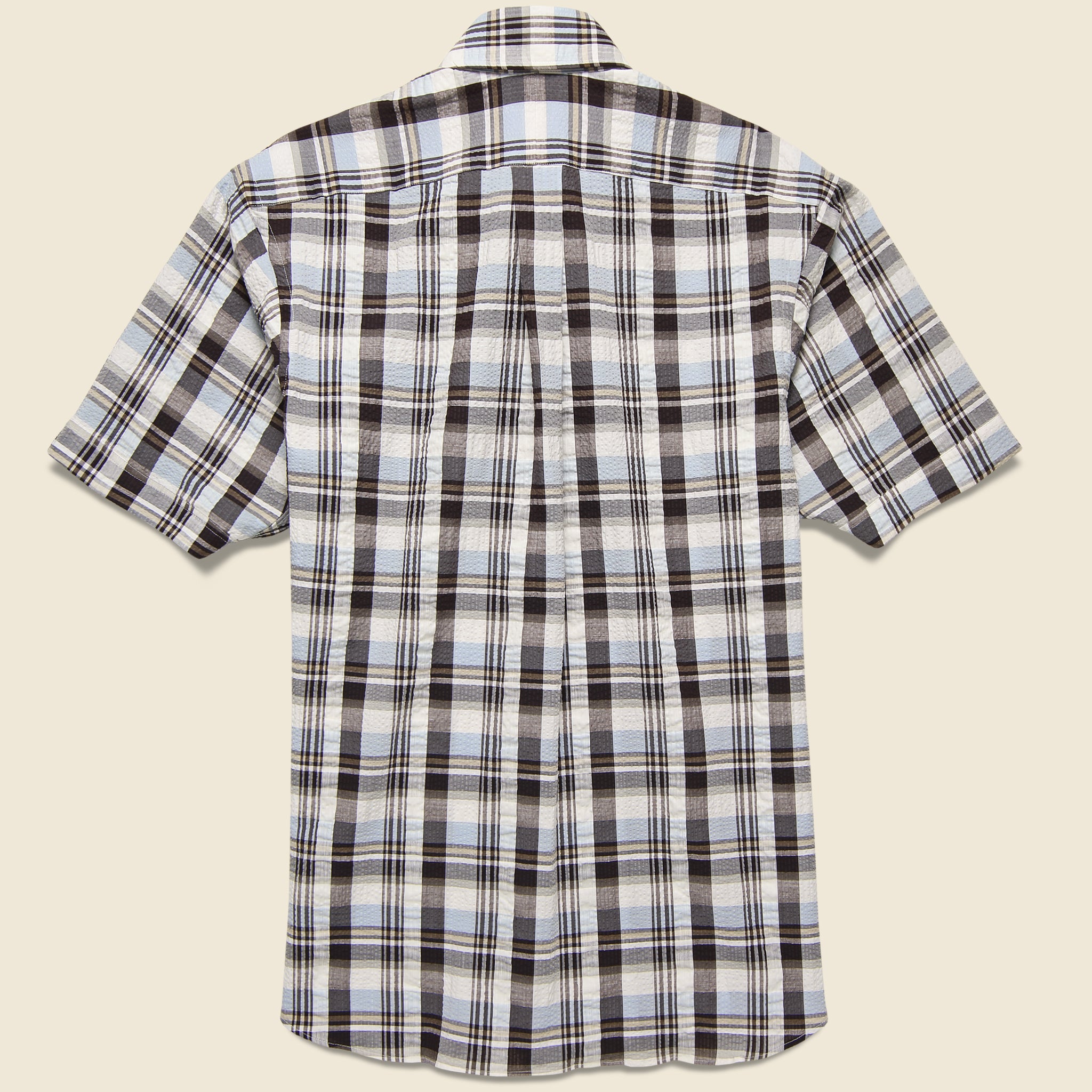 Plaid Seersucker Shirt - Brown/Grey - Hamilton Shirt Co. - STAG Provisions - Tops - S/S Woven - Plaid