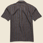 Embroidered Stripe Guayabera Shirt - Brown/Blue - Hamilton Shirt Co. - STAG Provisions - Tops - S/S Woven - Other Pattern