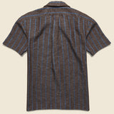 Embroidered Stripe Guayabera Shirt - Brown/Blue - Hamilton Shirt Co. - STAG Provisions - Tops - S/S Woven - Other Pattern
