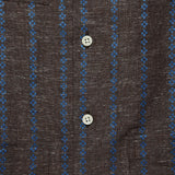 Embroidered Stripe Guayabera Shirt - Brown/Blue - Hamilton Shirt Co. - STAG Provisions - Tops - S/S Woven - Other Pattern