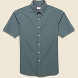 Striped Seersucker Shirt - Green/Grey - Hamilton Shirt Co. - STAG Provisions - Tops - S/S Woven - Seersucker