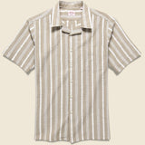 Textured Stripe Shirt - Tan/White - Hamilton Shirt Co. - STAG Provisions - Tops - S/S Woven - Stripe