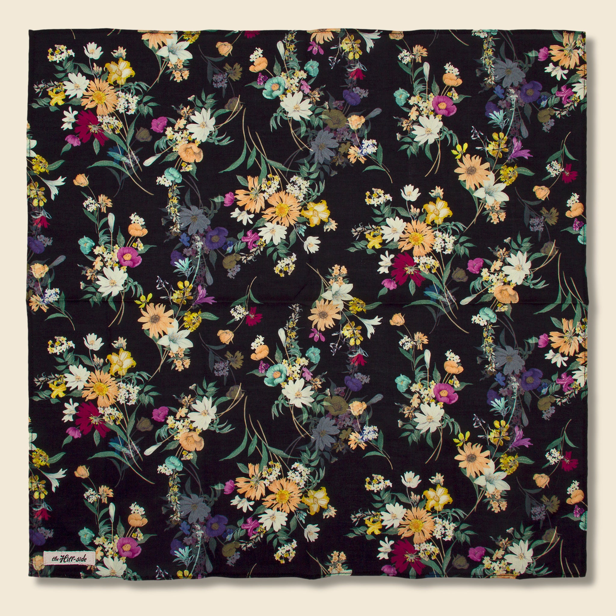 Bouquet Print Bandana - Black - The Hill-Side - STAG Provisions - Accessories - Bandanas