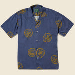 Zodiac Camp Shirt - Navy/Gold - House of LAND x Gitman Vintage - STAG Provisions - Tops - S/S Woven - Other Pattern