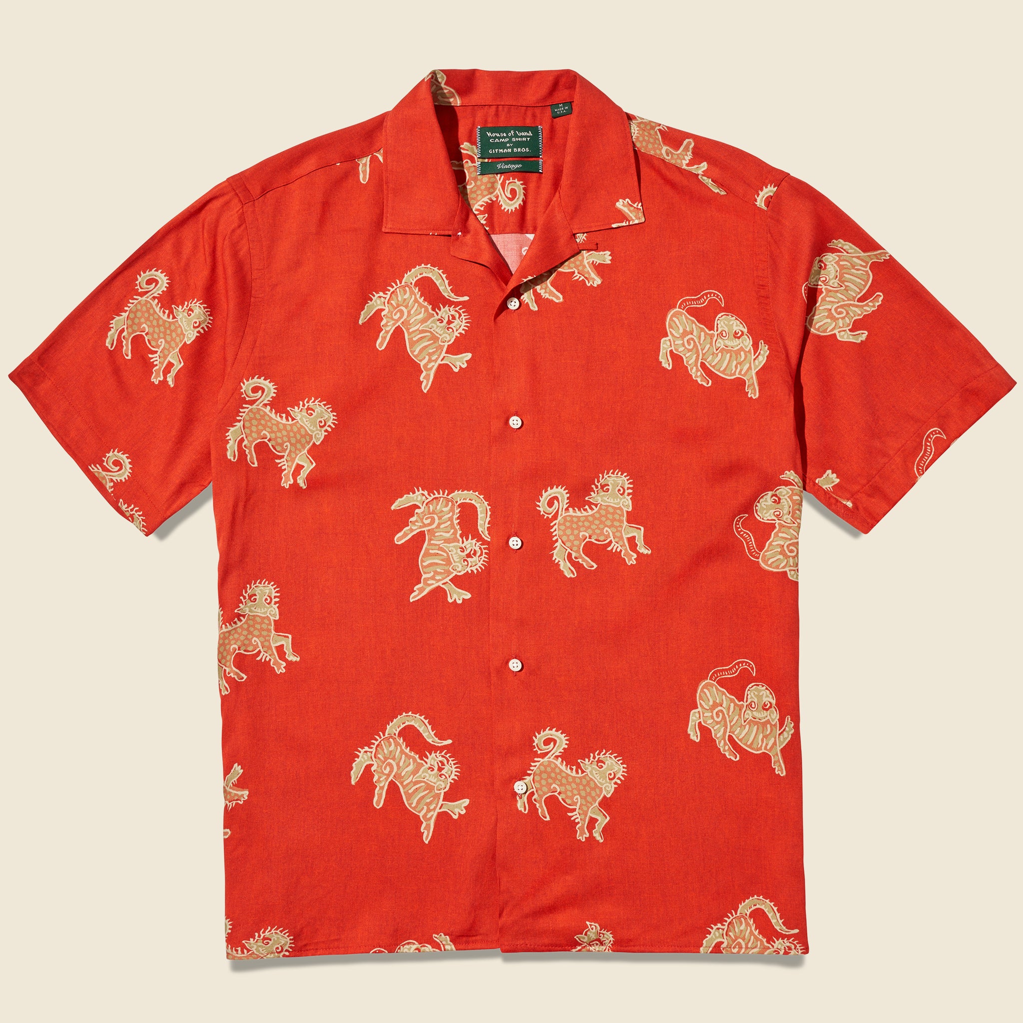 Bali Tiger Print Shirt - Red - House of LAND x Gitman Vintage - STAG Provisions - Tops - S/S Woven - Other Pattern