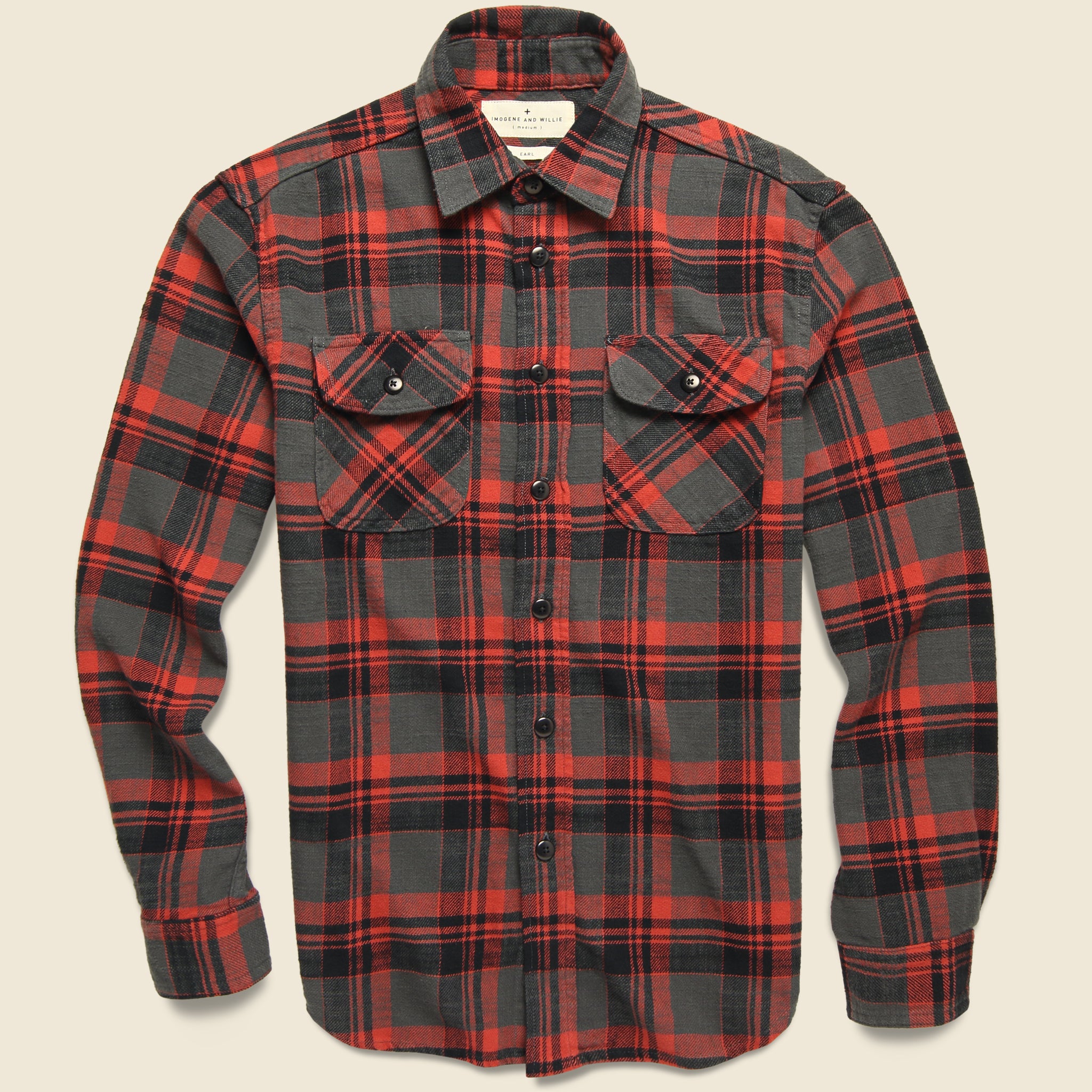 Earl Flannel - Caldera Red Plaid - Imogene + Willie - STAG Provisions - Tops - L/S Woven - Plaid