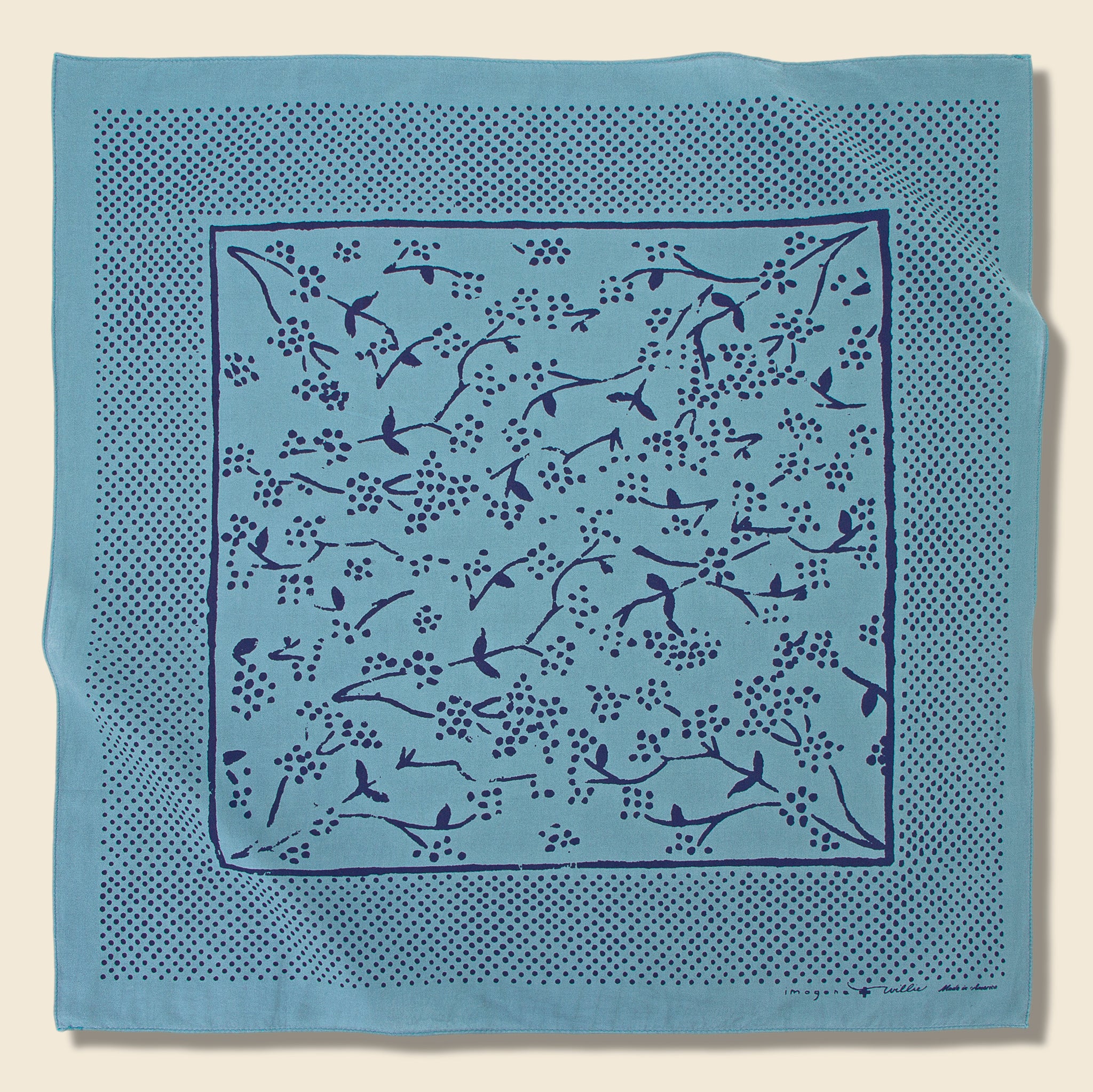 Oasis Rose Bandana - Faded Blue - Imogene + Willie - STAG Provisions - Accessories - Bandanas