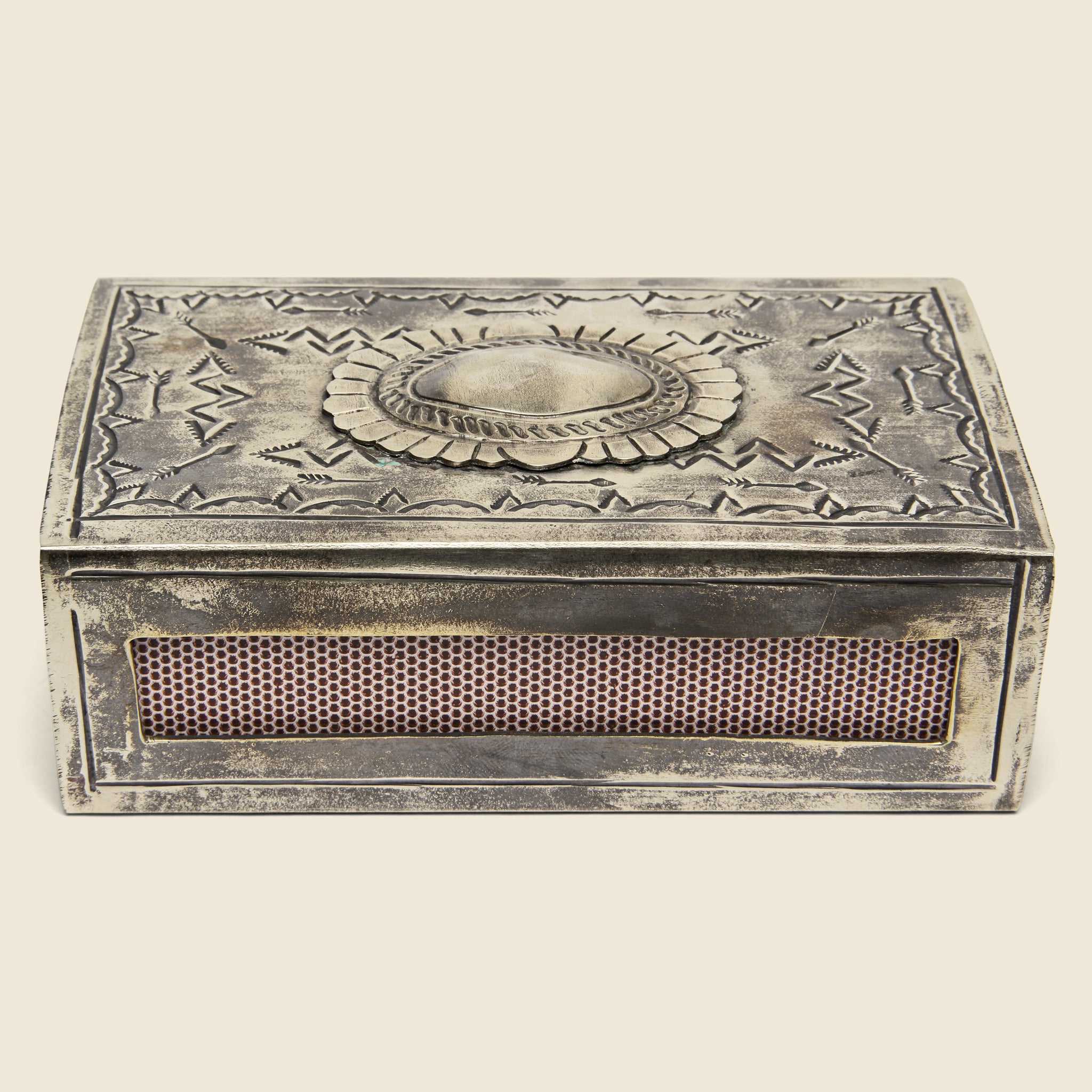 Large Stamped Matchbox Cover - Silver - J Alexander - STAG Provisions - Gift - Miscellaneous