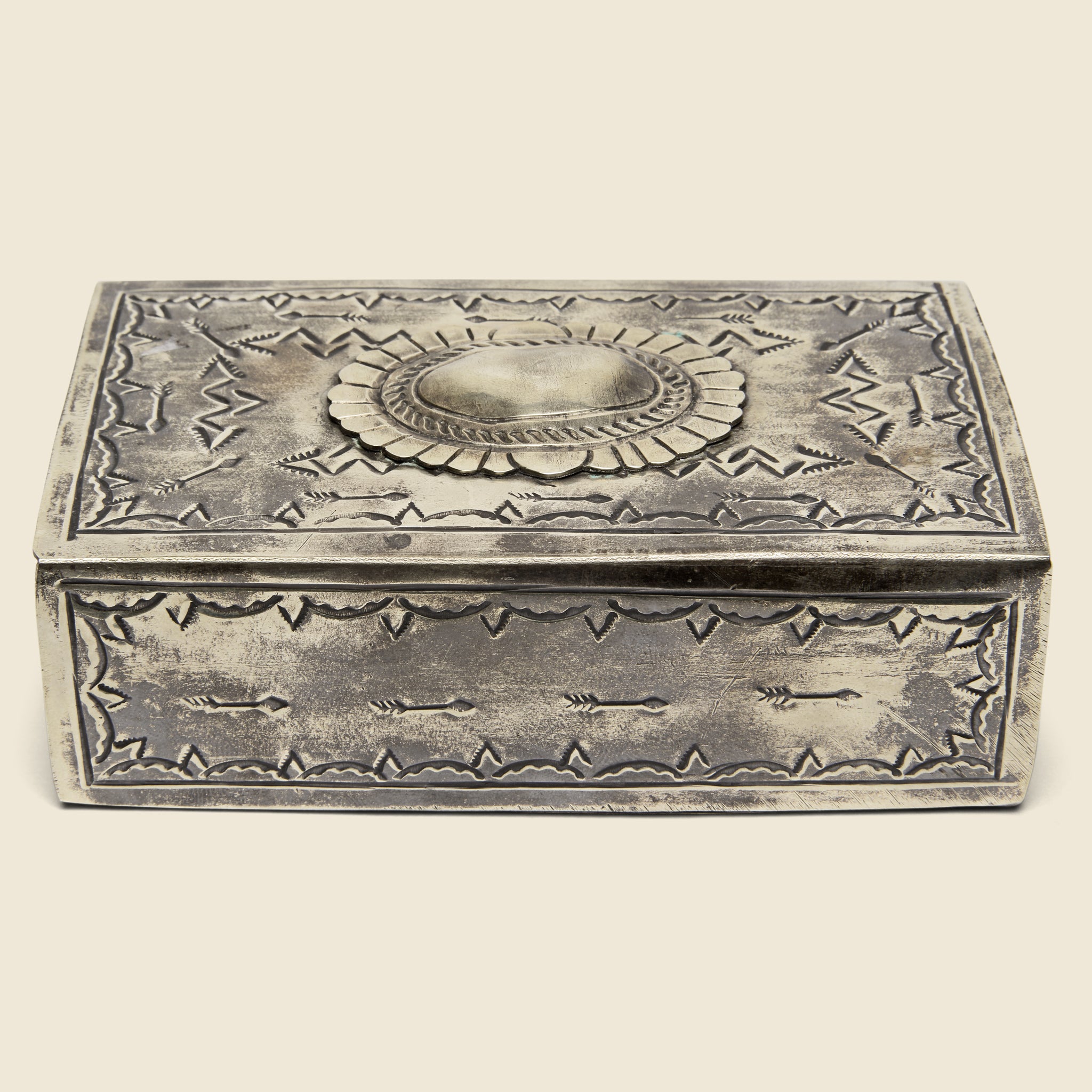 Large Stamped Matchbox Cover - Silver - J Alexander - STAG Provisions - Gift - Miscellaneous
