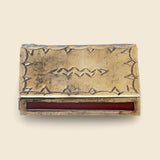 Small Stamped Silver & Turquoise Matchbox Cover - J Alexander - STAG Provisions - Home - Fragrance - Matches