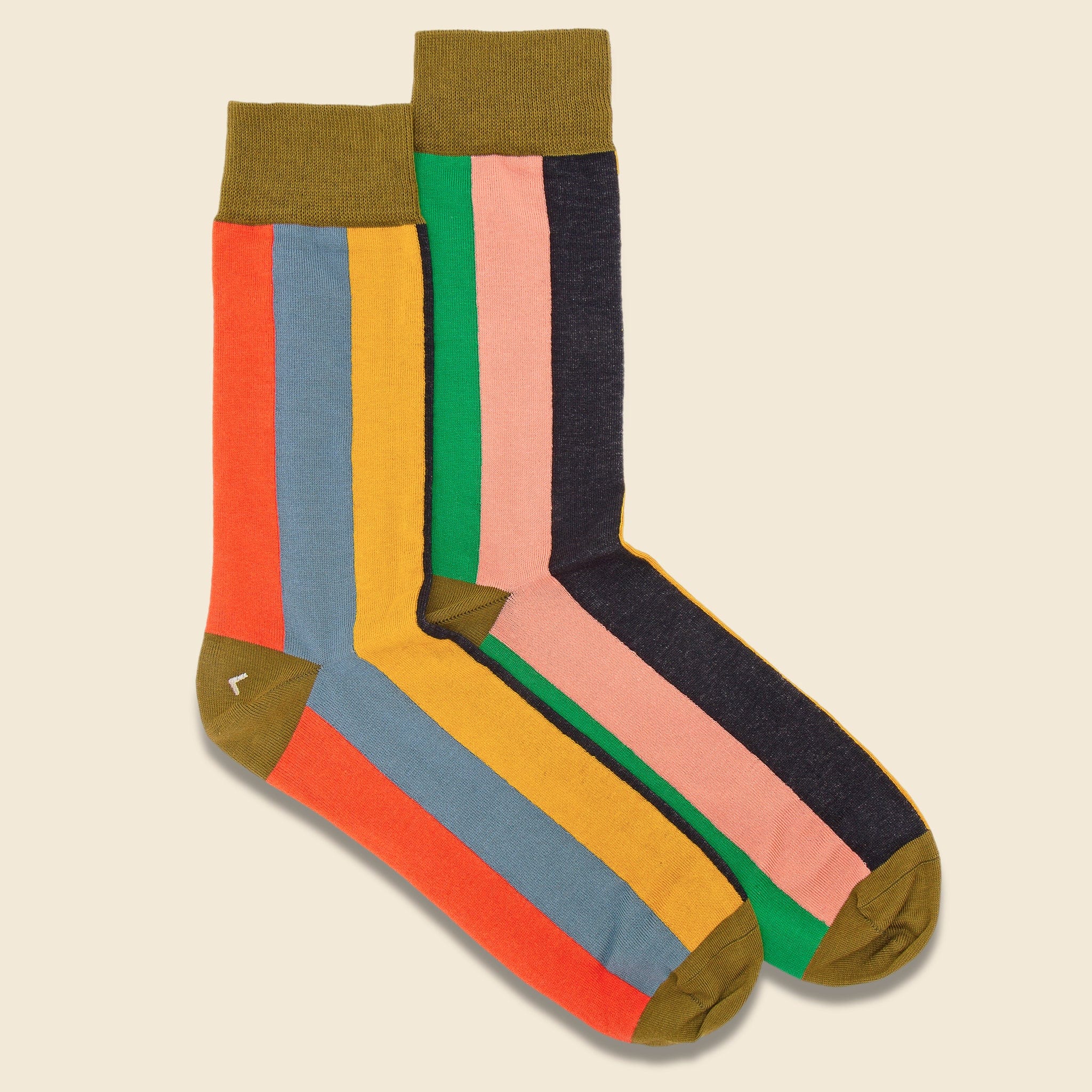 Six Colour Vertical Stripe Socks - Multicolor - Jo Gordon - STAG Provisions - Accessories - Socks