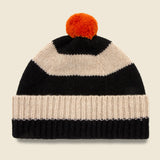 Stripe Pompom Hat - Black/Oatmeal - Jo Gordon - STAG Provisions - Accessories - Scarves