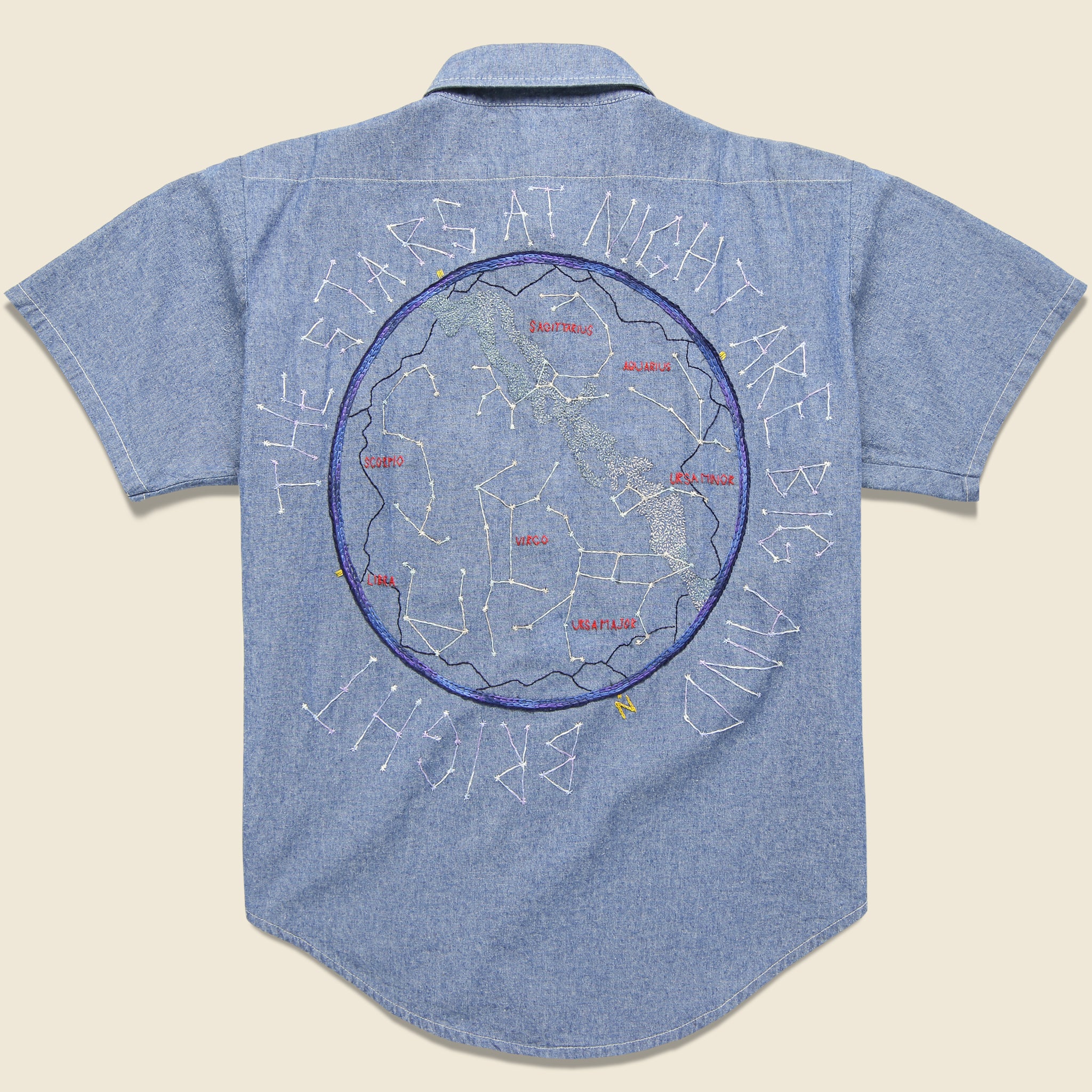 Embroidered Chambray Shirt - The Stars at Night - Jolly Knot Club - STAG Provisions - One & Done - Apparel