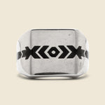 California Geometric Inlay Ring - Black Enamel - Jason LeCompte Jewelry - STAG Provisions - Accessories - Rings
