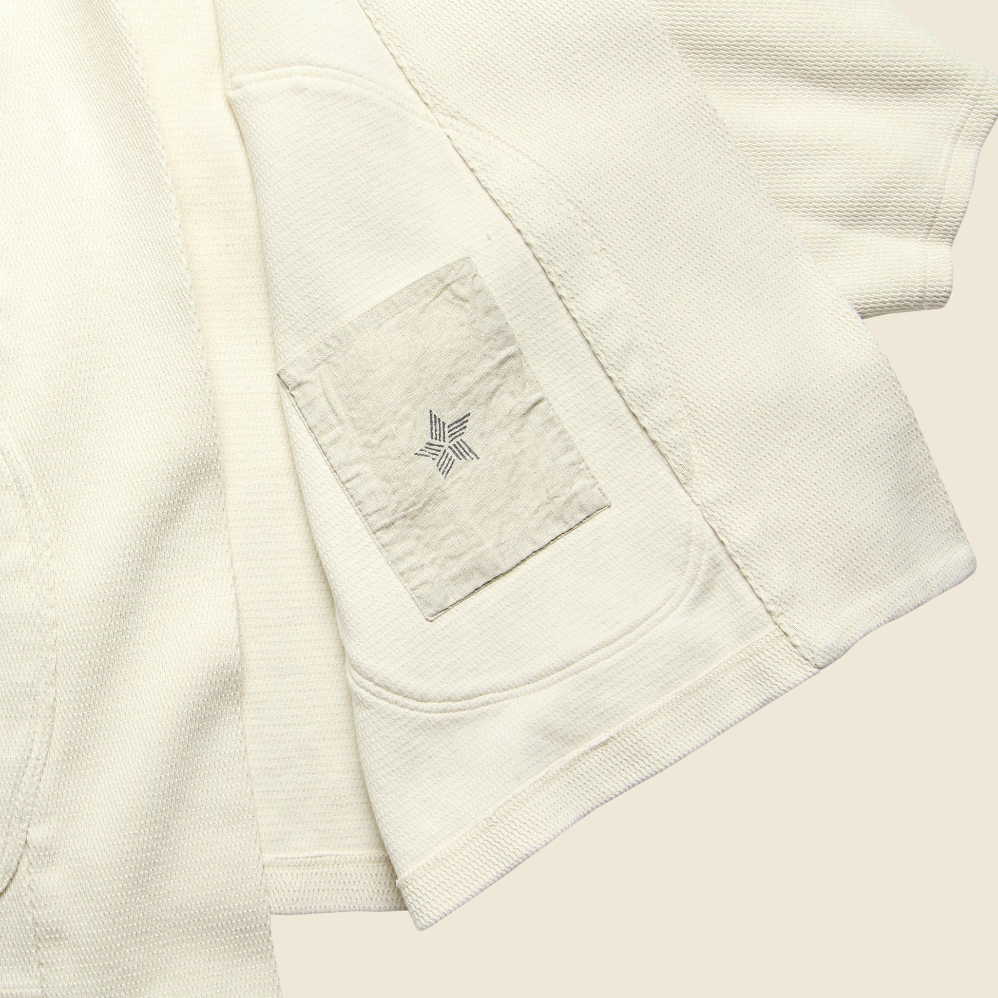 Waffle Baja Samu Cardigan - Cream - Kapital - STAG Provisions - Tops - Fleece / Sweatshirt