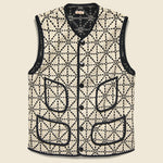 Do-Gi Sashiko Fleecy Knit Beach Vest - Black/White - Kapital - STAG Provisions - Suiting - Vest